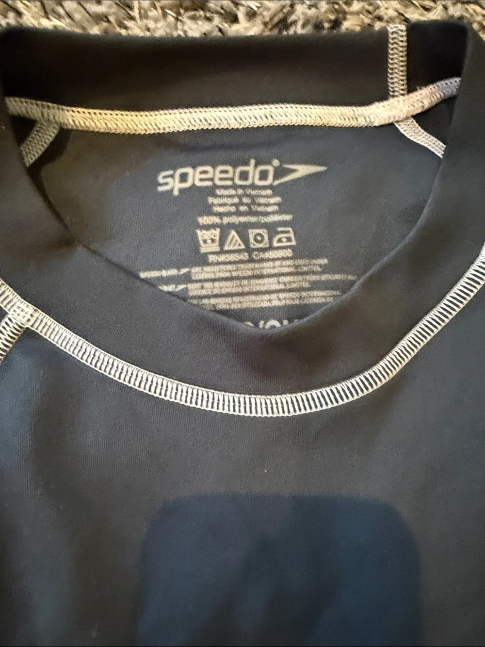 Speedo Navy Swim Tee with White Contrast